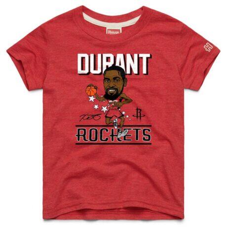 Kevin Durant Houston Rockets Homage Youth Caricature Tri-Blend T-Shirt - Red - Front View