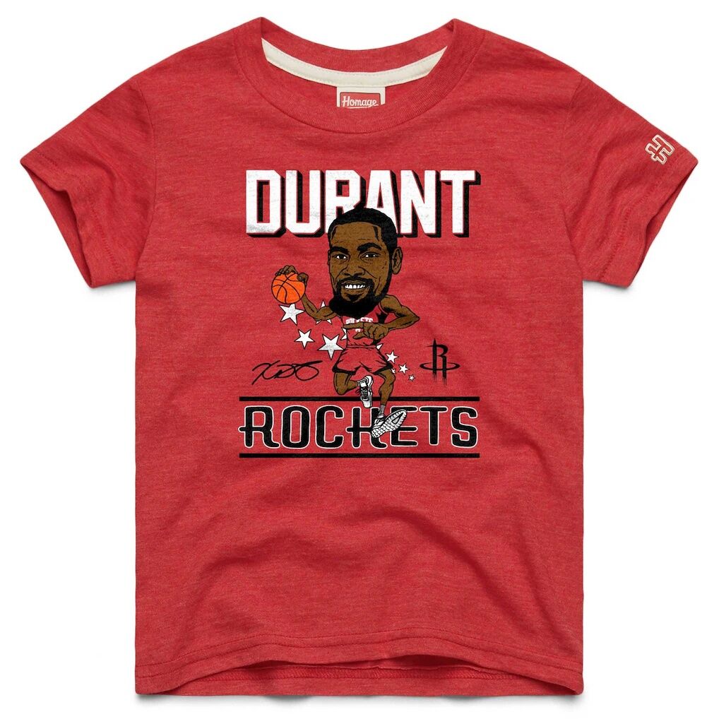 Kevin Durant Houston Rockets Homage Youth Caricature Tri-Blend T-Shirt