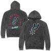 San Antonio Spurs Stadium Essentials Unisex Laylow Vintage Hoodie - Black - Front View