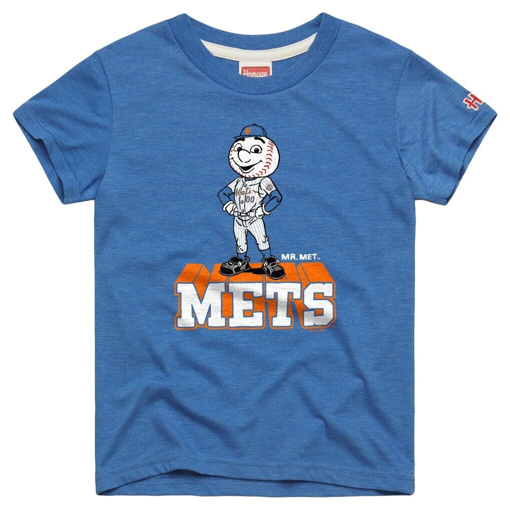New York Mets Homage Youth Mascot Tri-Blend T-Shirt – Royal