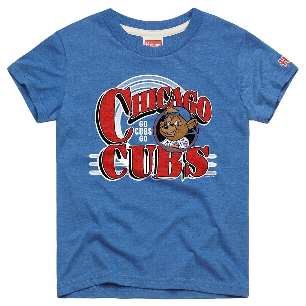 Chicago Cubs Homage Youth Mascot Tri-Blend T-Shirt - Royal