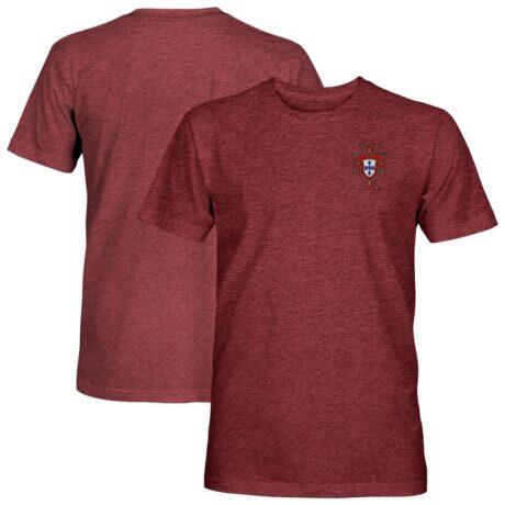 Portugal National Team 1863FC Left Chest Badge Vintage Tri-Blend T-Shirt - - Front View