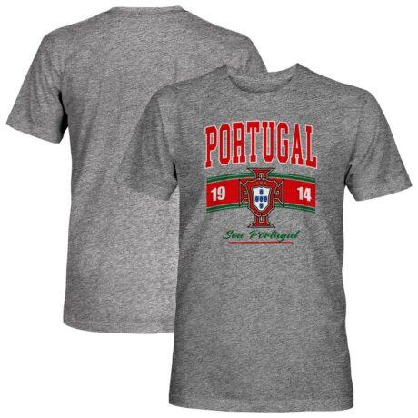 Portugal National Team 1863FC Arch Date Vintage Tri-Blend T-Shirt - Gray - Front View