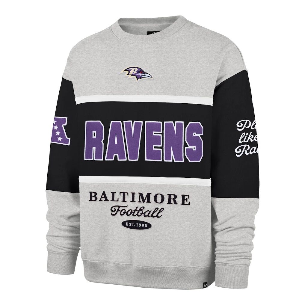 Baltimore Ravens '47 Blockfield Maximalist Sweatshirt - Black/Gray