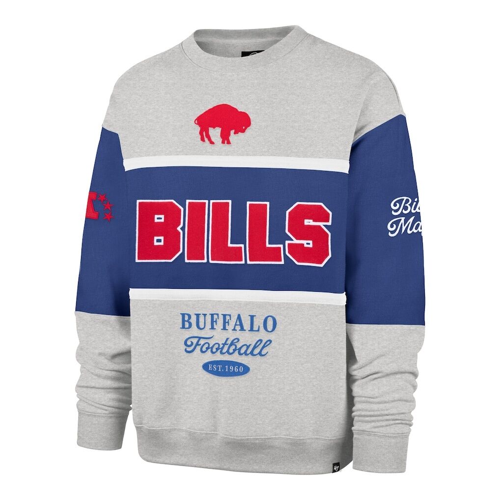 Buffalo Bills '47 Blockfield Maximalist Sweatshirt - Royal/Gray