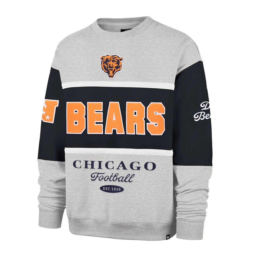 Chicago Bears '47 Blockfield Maximalist Sweatshirt - Navy/Gray