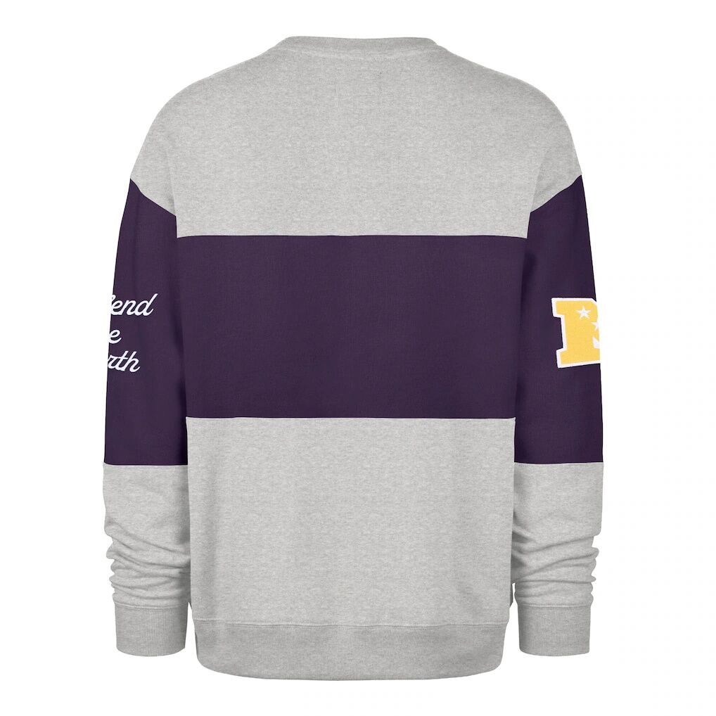 Minnesota Vikings '47 Blockfield Maximalist Sweatshirt - Purple/Gray