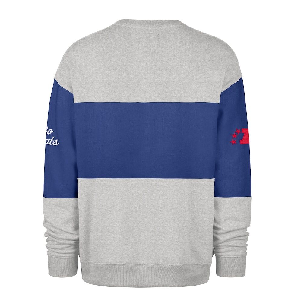 New England Patriots '47 Blockfield Maximalist Sweatshirt - Royal/Gray
