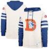 Denver Broncos '47 Split Zone Cornerback Duo Lacer Hoodie - Cream - Front View