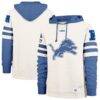 Detroit Lions '47 Split Zone Cornerback Duo Lacer Hoodie - Cream - Front View