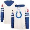 Indianapolis Colts '47 Split Zone Cornerback Duo Lacer Hoodie - Cream - Front View