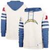 Los Angeles Chargers '47 Split Zone Cornerback Duo Lacer Hoodie - Cream - Front View
