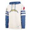 Los Angeles Chargers '47 Split Zone Cornerback Duo Lacer Hoodie - Cream - Side View