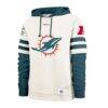 Miami Dolphins '47 Split Zone Cornerback Duo Lacer Hoodie - Cream - Front View