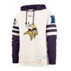 Minnesota Vikings '47 Split Zone Cornerback Duo Lacer Hoodie - Cream - Front View