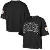 Pittsburgh Steelers '47 Women's Call Out Reed City T-Shirt - Black - Front View