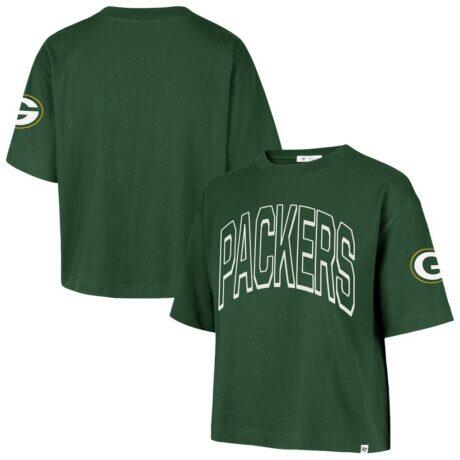 Green Bay Packers '47 Women's Call Out Reed City T-Shirt - Green - Front View