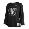 Las Vegas Raiders '47 Women's Game Nod Timeless Long Sleeve T-Shirt - Black - Side View
