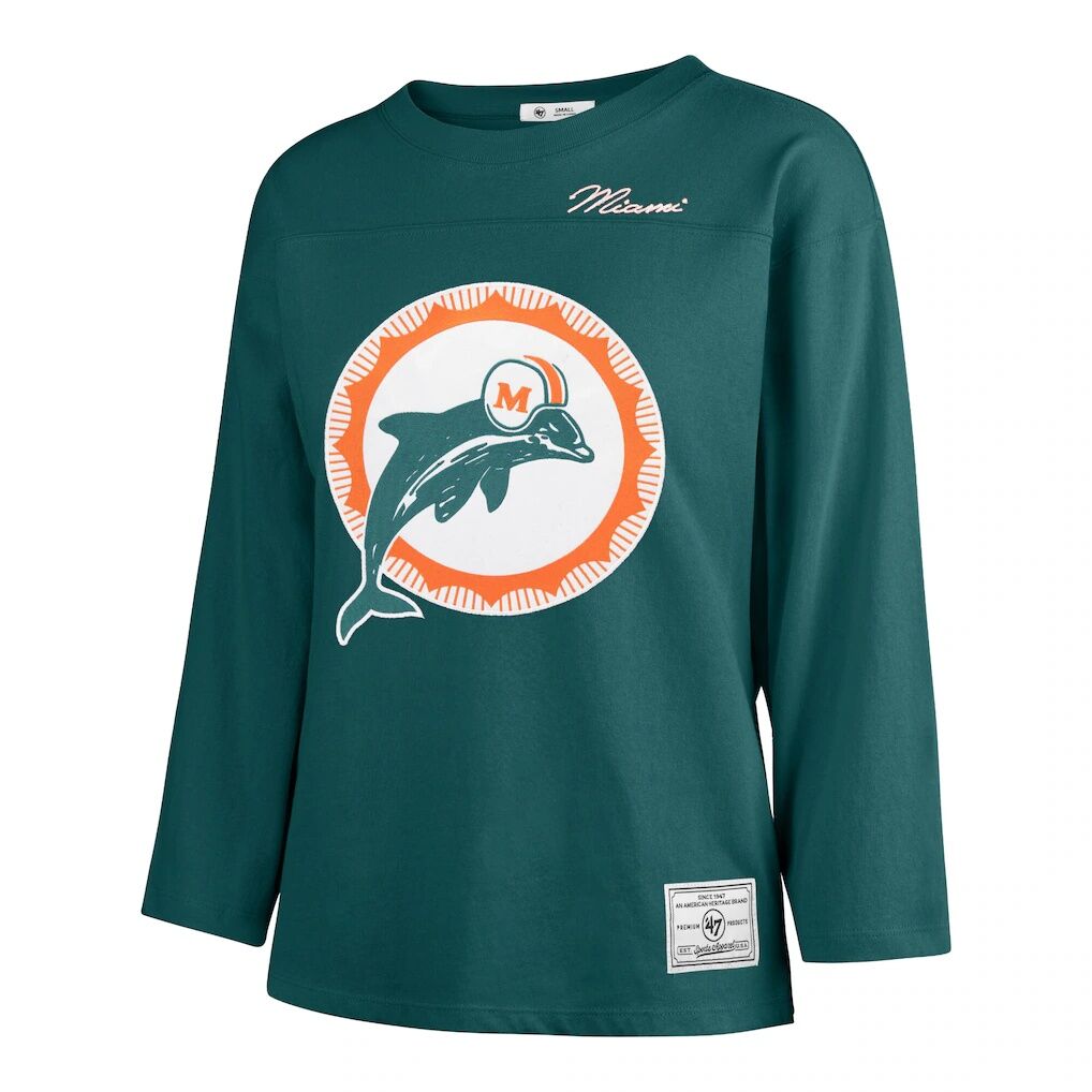 Miami Dolphins '47 Women's Game Nod Timeless Long Sleeve T-Shirt - Aqua
