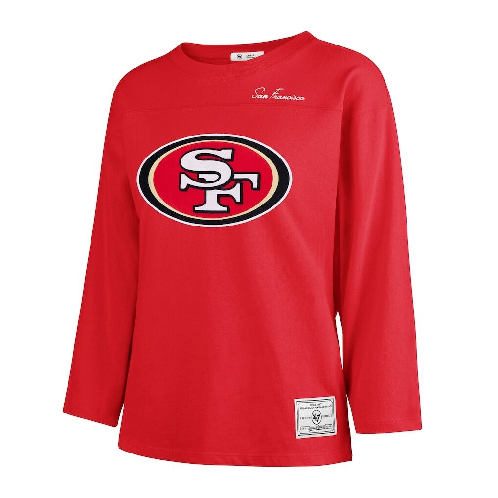 San Francisco 49ers '47 Women's Game Nod Timeless Long Sleeve T-Shirt - Scarlet