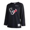 Houston Texans '47 Women's Game Nod Timeless Long Sleeve T-Shirt - Navy - Side View