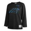 Carolina Panthers '47 Women's Game Nod Timeless Long Sleeve T-Shirt - Black - Side View