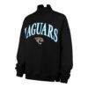 Jacksonville Jaguars '47 Women's Oversized Vantage Mock Neck Sweatshirt - Black - Side View
