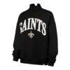 New Orleans Saints '47 Women's Oversized Vantage Mock Neck Sweatshirt - Black - Side View