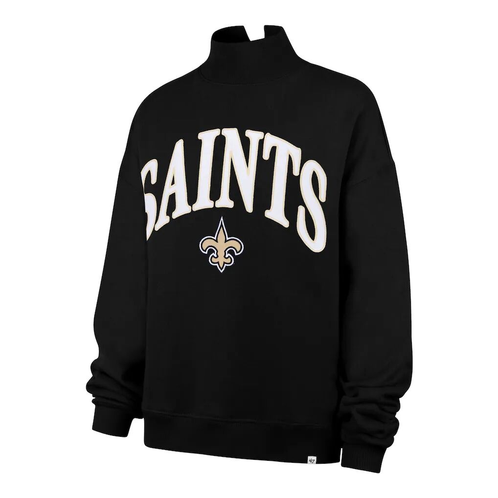 New Orleans Saints '47 Women's Oversized Vantage Mock Neck Sweatshirt