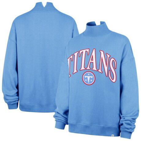 Tennessee Titans '47 Women's Oversized Vantage Mock Neck Sweatshirt - - Front View