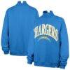 Los Angeles Chargers '47 Women's Oversized Vantage Mock Neck Sweatshirt - - Front View