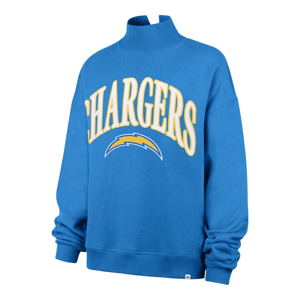 Los Angeles Chargers '47 Women's Oversized Vantage Mock Neck Sweatshirt - Powder Blue