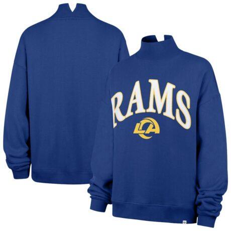 Los Angeles Rams '47 Women's Oversized Vantage Mock Neck Sweatshirt - - Front View