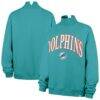 Miami Dolphins '47 Women's Oversized Vantage Mock Neck Sweatshirt - - Front View