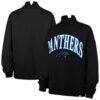 Carolina Panthers '47 Women's Oversized Vantage Mock Neck Sweatshirt - Black - Front View