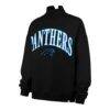Carolina Panthers '47 Women's Oversized Vantage Mock Neck Sweatshirt - Black - Side View
