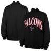 Atlanta Falcons '47 Women's Oversized Vantage Mock Neck Sweatshirt - Black - Front View