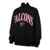 Atlanta Falcons '47 Women's Oversized Vantage Mock Neck Sweatshirt - Black - Side View