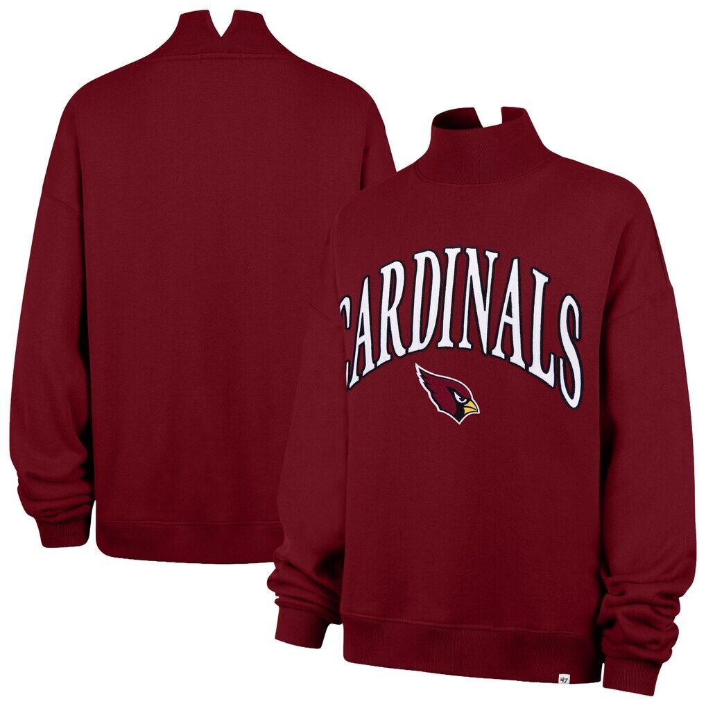 Arizona Cardinals '47 Women's Oversized Vantage Mock Neck Sweatshirt - Cardinal