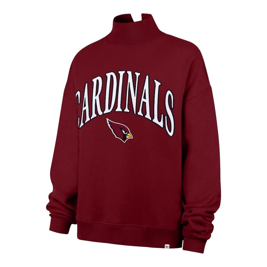 Arizona Cardinals '47 Women's Oversized Vantage Mock Neck Sweatshirt - Cardinal