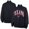 Houston Texans '47 Women's Oversized Vantage Mock Neck Sweatshirt - Navy - Front View