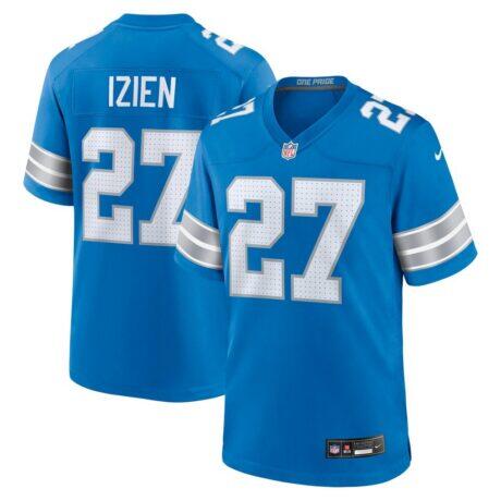 Christian Izien Detroit Lions Nike Team Game Jersey - Blue - Front View