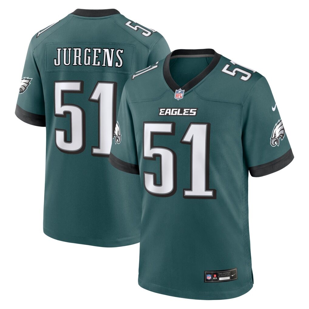 Cam Jurgens Philadelphia Eagles Nike Team Game Jersey -  Midnight Green