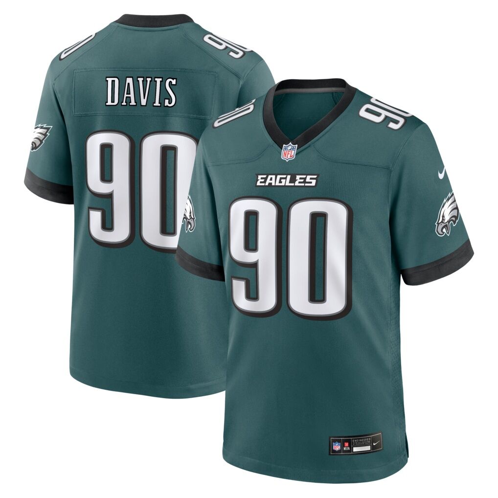 Jordan Davis Philadelphia Eagles Nike Team Game Jersey -  Midnight Green