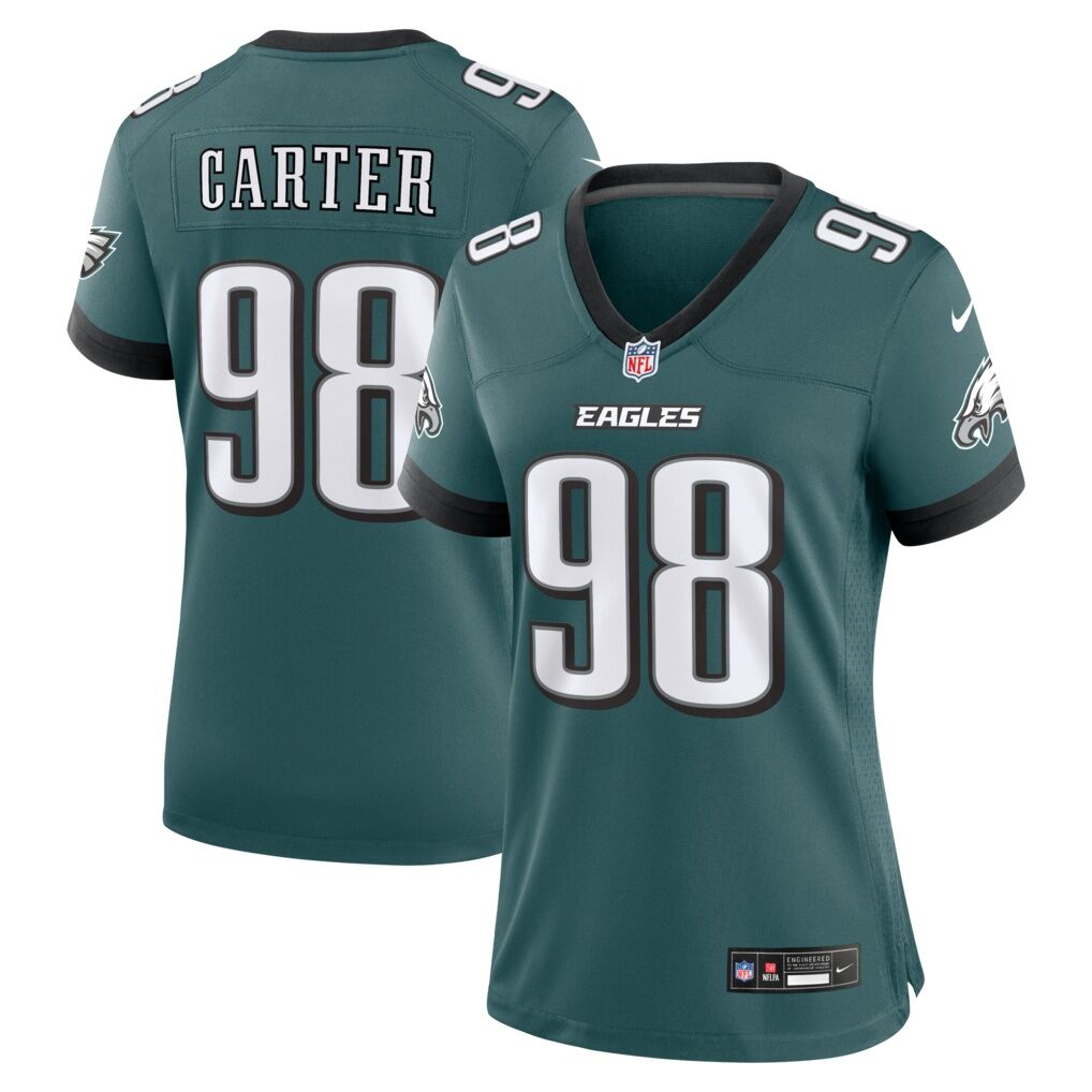 Jalen Carter Philadelphia Eagles Nike Women's Team Game Jersey -  Midnight Green