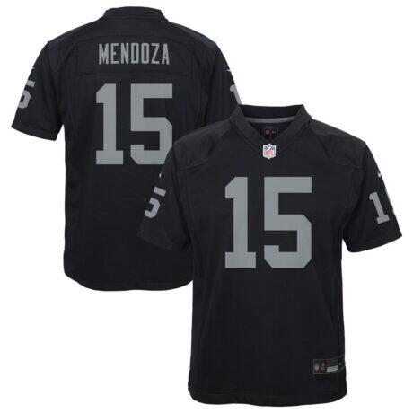Fernando Mendoza Las Vegas Raiders Nike Youth Team Game Jersey - Black - Front View