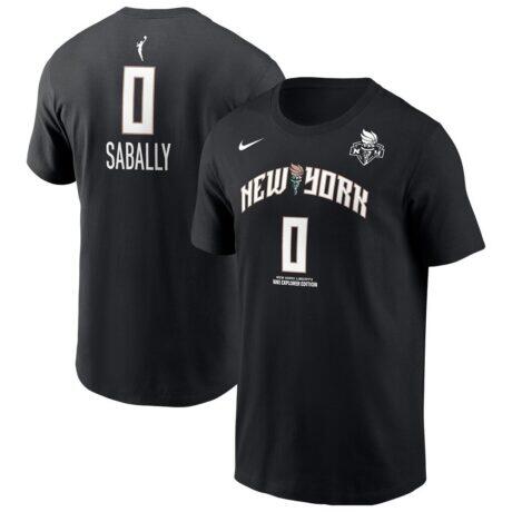 Satou Sabally New York Liberty Nike Men's Explorer Edition Name & Number T-Shirt - Black - Front View