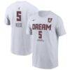 Angel Reese Atlanta Dream Nike Name & Number Heroine Edition T-Shirt - White - Front View