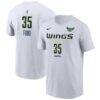 Azzi Fudd Dallas Wings Nike Name & Number Heroine Edition T-Shirt - White - Front View