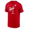 Aliyah Boston Indiana Fever Nike Name & Number Rebel Edition T-Shirt - Red - Side View